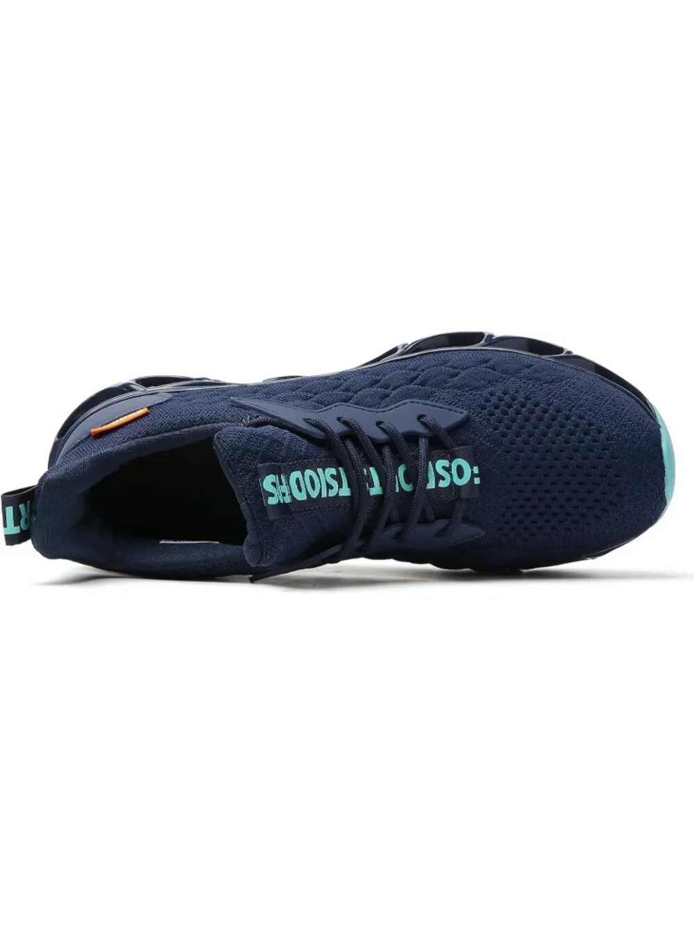 Men's Navy Road Running Pull On Shoes Sport Athletic Tennis Walking Sneakers